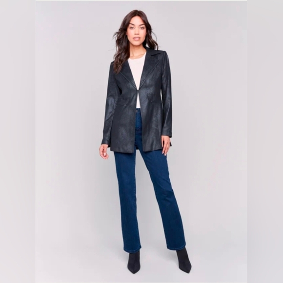 Charlie B Longline Faux Suede Moto Jacket Size L - Picture 12 of 13